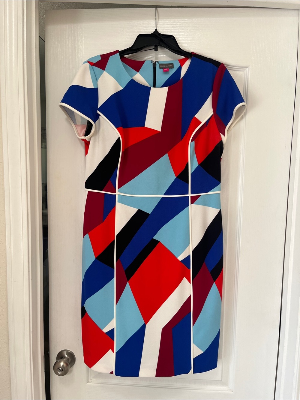 Vince Camuto Colorblock Geometric Sheath Dress - Multicolor, 10